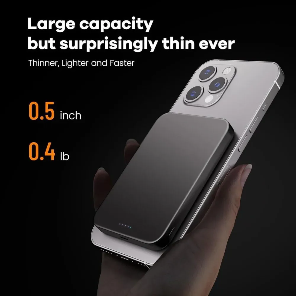 Magnetic Portable Charger, Ultra-slim Power Bank